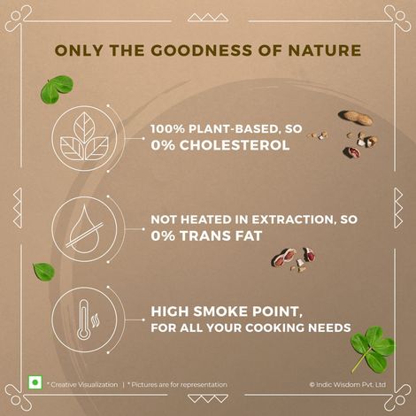 Indic Wisdom Groundnut (Peanut) Wood Cold Pressed Oil | Extracted on Wooden Churner