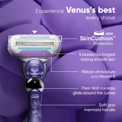 Venus Smooth Curves | Swirl | Hair Removal Razor for Women, 1 Razor