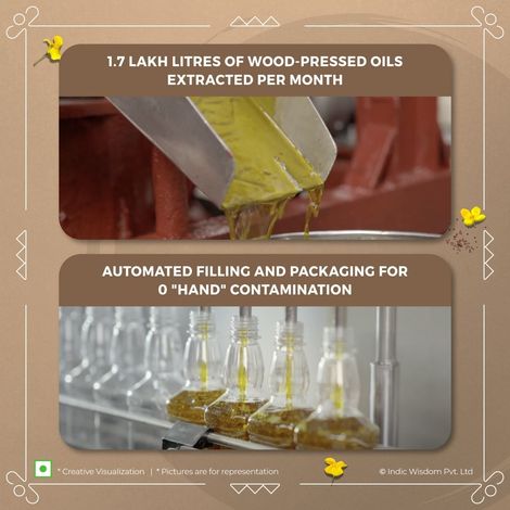 Indic Wisdom Mustard (Sarson) Wood Pressed Oil | Cold Pressed - Extracted on Wooden Churner