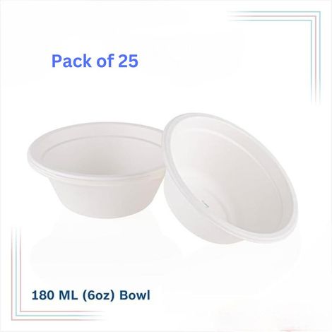 Naturepac Baggase Bowl Round 180 Ml 25 Pcs