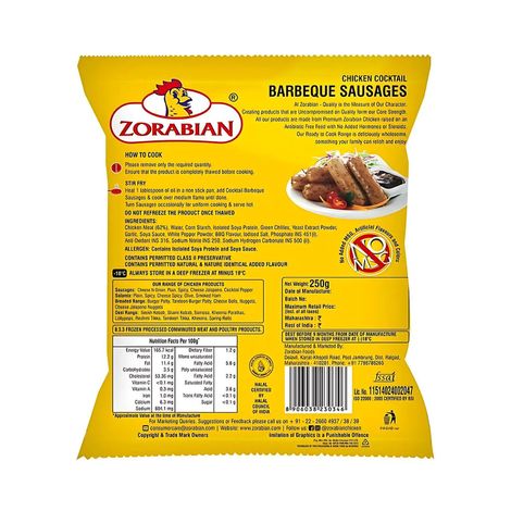 Zorabian Chicken Cocktail Barbeque Sausages