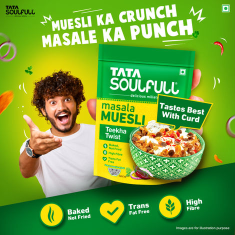 Tata Soulfull Namkeen Mixture, Masala Muesli, Healthy Snacks, Teekha Twist with Millets, Baked