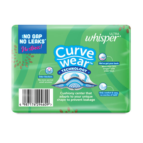 Whisper Ultra Upto No Gap No Leaks Sanitary Pads | XL | 15 pcs