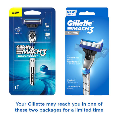 Gillette Mach 3 Turbo Manual Shaving Razor For Men