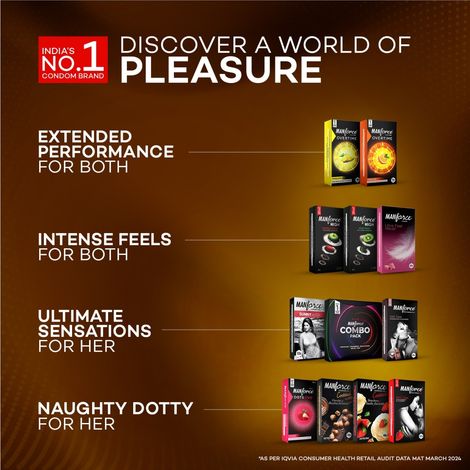 Manforce Cocktail Condoms with Dotted-Rings Hazelnut & Chocolate Flavoured