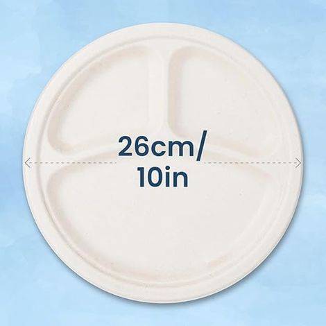 Naturepac Round Plate 3 Compartment - 10 Inch