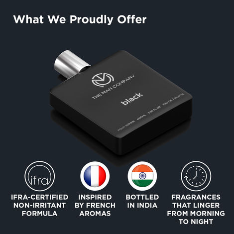 The Man Company Black EDT Perfume for Men | Long Lasting I Gifts for him