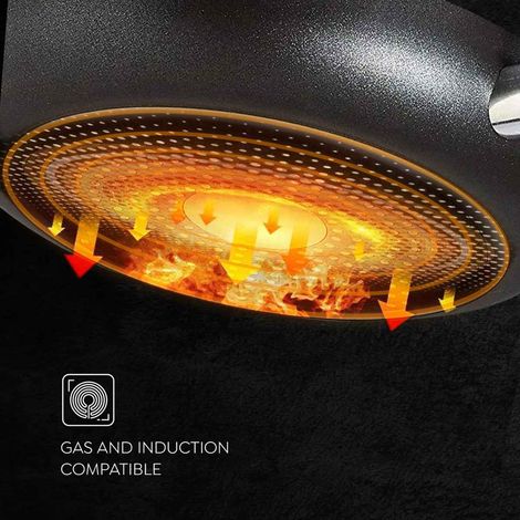 Prestige Omega Deluxe Granite Non-Stick Byk Cookware Set (Aluminum)|Black, 3 Piece