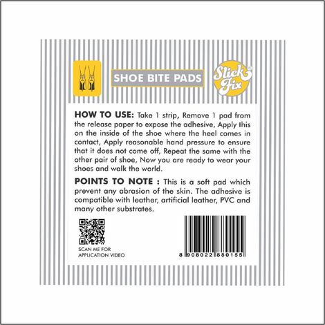 Slickfix Shoe Bite Protector Pads Self-Adhesive Skin Friendly Tape Suitable For Shoes Accessories (12-Pcs)