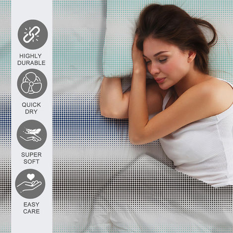 Boutique Living Urban Geos 100% Cotton 220 TC Blue King Bedsheet with 2 Pillow Covers