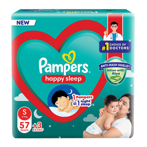 Pampers Happy Sleep Pant Style Baby Diapers | S | 4-8 Kg Diapers