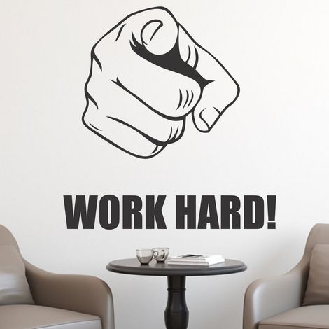 Wollzo 60 cm Work Hard Removable Sticker