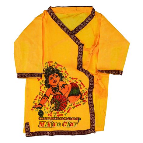 Cotton Printed Krishna Dress For Boy 3-4 Years | Ecraftindia