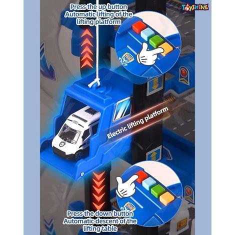 Toyshine 78-Piece DIY City Ramp Race Track with Parking Lot Elevator, Interactive Puzzle Toy