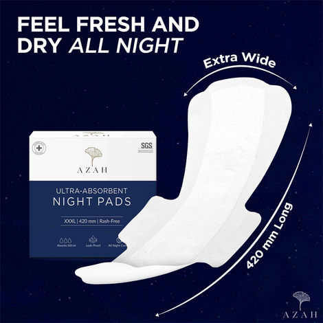  Azah Rash Free Night Sanitary Pads - XXXL