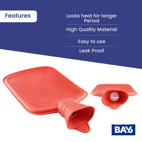 BAY6 Hot Water Bag For Pain Relief, 2L, Assorted Color