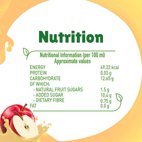 B Natural Apple Juice, 100% Pulp, No Concentrate