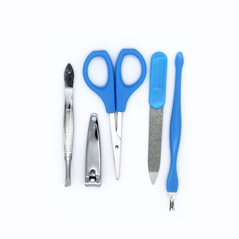 Manicure Pedicure Kit 5 In 1 | Nail Clipper, Nail Filer, Scissors, Tweezer & Cuticle Remover (Colour May Vary)