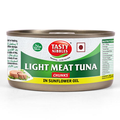 Tasty Nibbles Light Meat Tuna Chunks In Sunflower Oil Canned