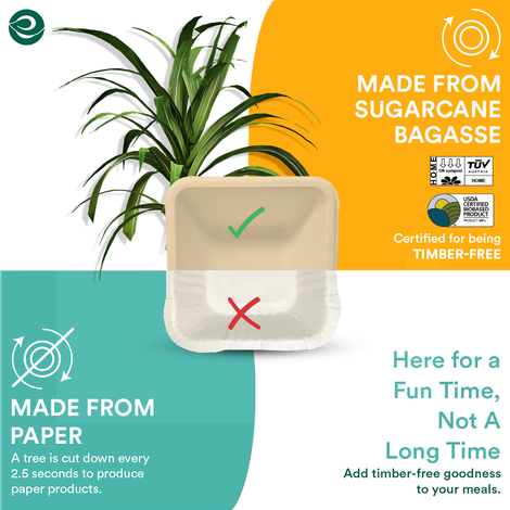 Eco Soul 150 ml Square | 25 Count | Disposable Bowl