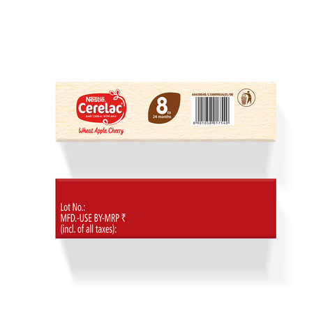 Nestle CERELAC Wheat Apple Cherry Baby Food Cereal, No Refined Sugar & No Preservatives, 8 to 24 Months