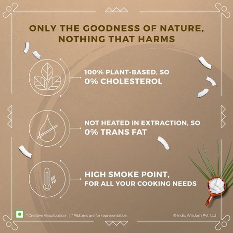 Indic Wisdom Virgin Coconut Wood Pressed Oil (Nariyal Oil) | Cold Pressed - Extracted on Wooden Churner