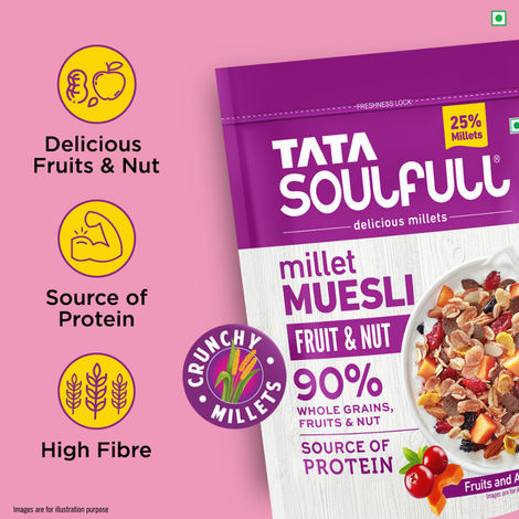 TATA Soulfull Millet Muesli Fruit & Nut Almonds & Real Fruits