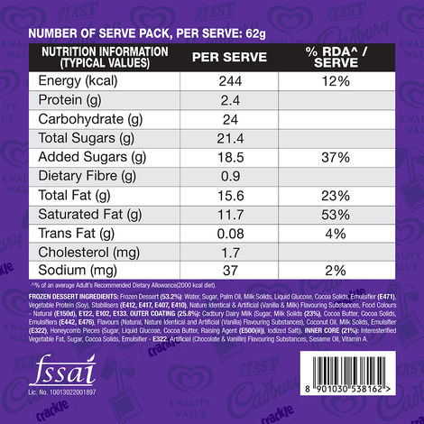 Kwality Wall's Feast Cadbury Crackle Stick