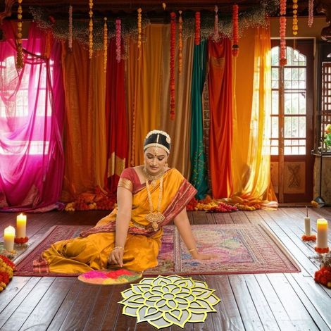 Rangoli Stencil Radiance Mdf | 4 X 4 Inch | DiaCraft