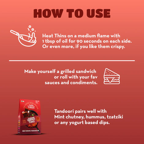 Hello Tempayy 28g Protein Tandoori Tempeh Thins - Sandwiches & Wraps