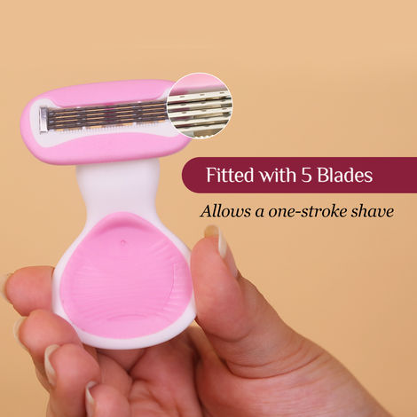 Carmesi Body Razor for Women's Hair Removal With Travel Case 5-Blade Precision Smooth & Hassle-Free Shaving on the Go Aloe Vera & Vitamin E