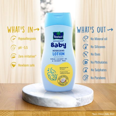 Parachute Advansed Baby Lotion For New Born Babies Virgin Coconut Oil & Coconut Milk