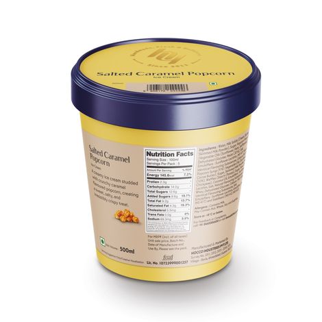 Huber & Holly Salted Caramel Popcorn Ice Cream Tub