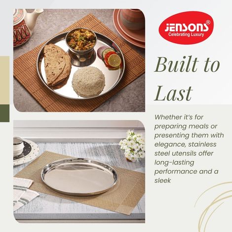 Jensons Stainless Steel 4 Pcs Plate Set | 11 Inch