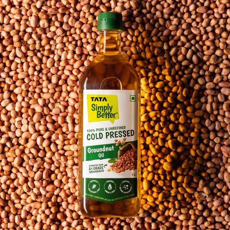 Tata Simply Better Groundnut (Peanut) Cold Pressed Oil | Pure & Unrefined Healthy Cooking Oil