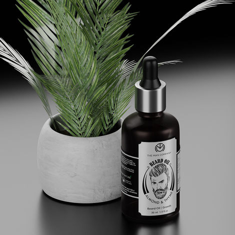 The Man Company Beard Oil for Growing Beard Faster with Almond & Thyme I Best Beard Growth Oil for Men