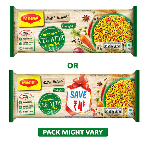 Maggi Nutri-licious Masala Veg Atta Noodles, Instant Noodles