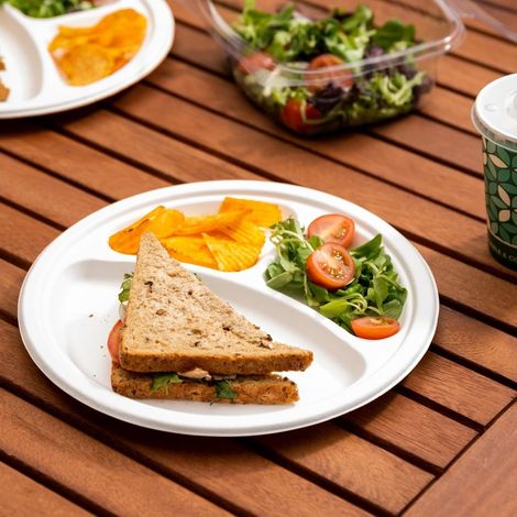 Naturepac Round Plate 3 Compartment - 10 Inch
