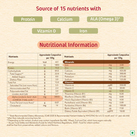 Nestle CERELAC Ragi (Nachni) Apple Baby Food Cereal, No Refined Sugar & No Preservatives