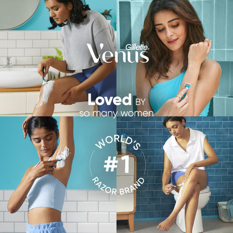 Gillette Venus Smooth Combo Pack|Razor Plus 2 Refills|Aloe Vera Smooth