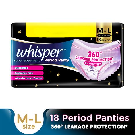 Whisper Super Absorbent Period Panty | M-L Pants