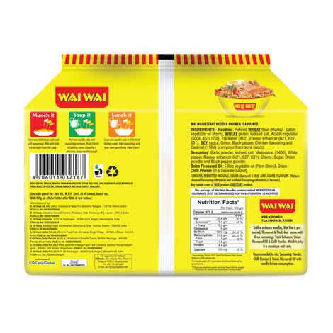 Wai Wai Ready to Eat Noodles, Chicken Masala Pack | 6 in 1