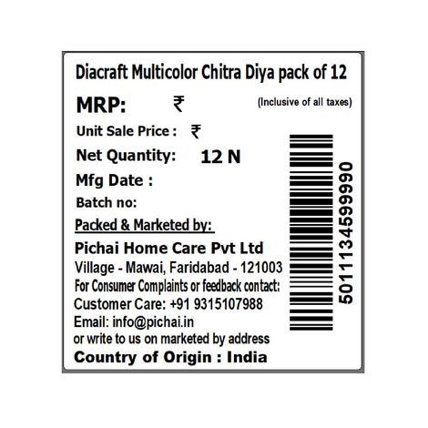 Multicolor Chitra Diya | Designer Clay Diya | Pack Of 12 | DiaCraft