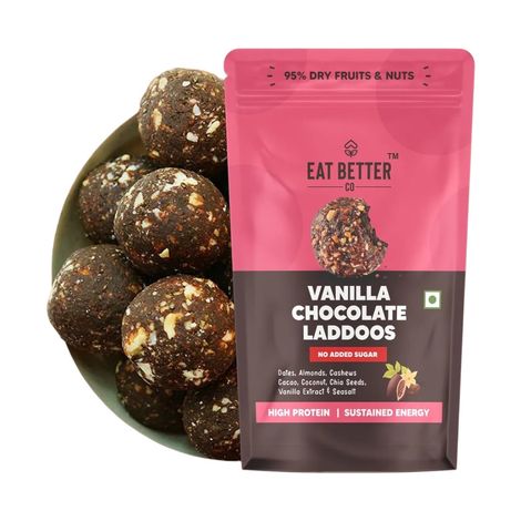 Eat Better Co - Vanilla & Chocolate Ladoos - No Added Sugar - High Protein, 100% Natural