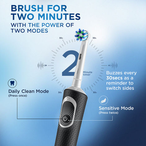 Oral-B Vitality Cross Action Electric Rechargeable Toothbrush, Powered By Braun (Black