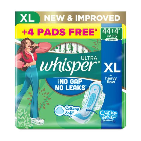 Whisper Ultra Hygiene+Comfort Sanitary Pads | XL | 48 pcs