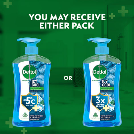 Dettol Icy Cool Body Wash and Shower Gel Pump with Salicylic Acid for Men | Long Lasting Freshness