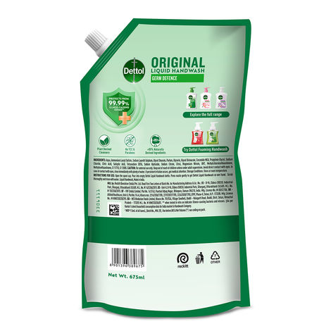 Dettol Original Hand Wash Refill| 99.99% Germ Protection
