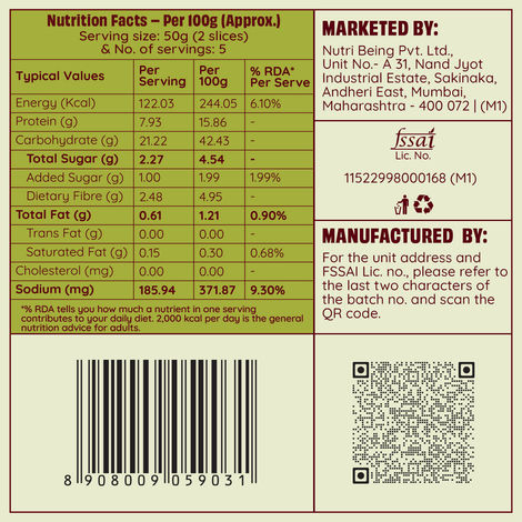 The Health Factory Vegan Protein Bread | Clean Label - Not Brown