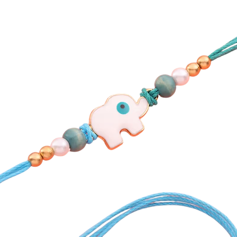 Kids White Elephant Rakhi (Floweraura)